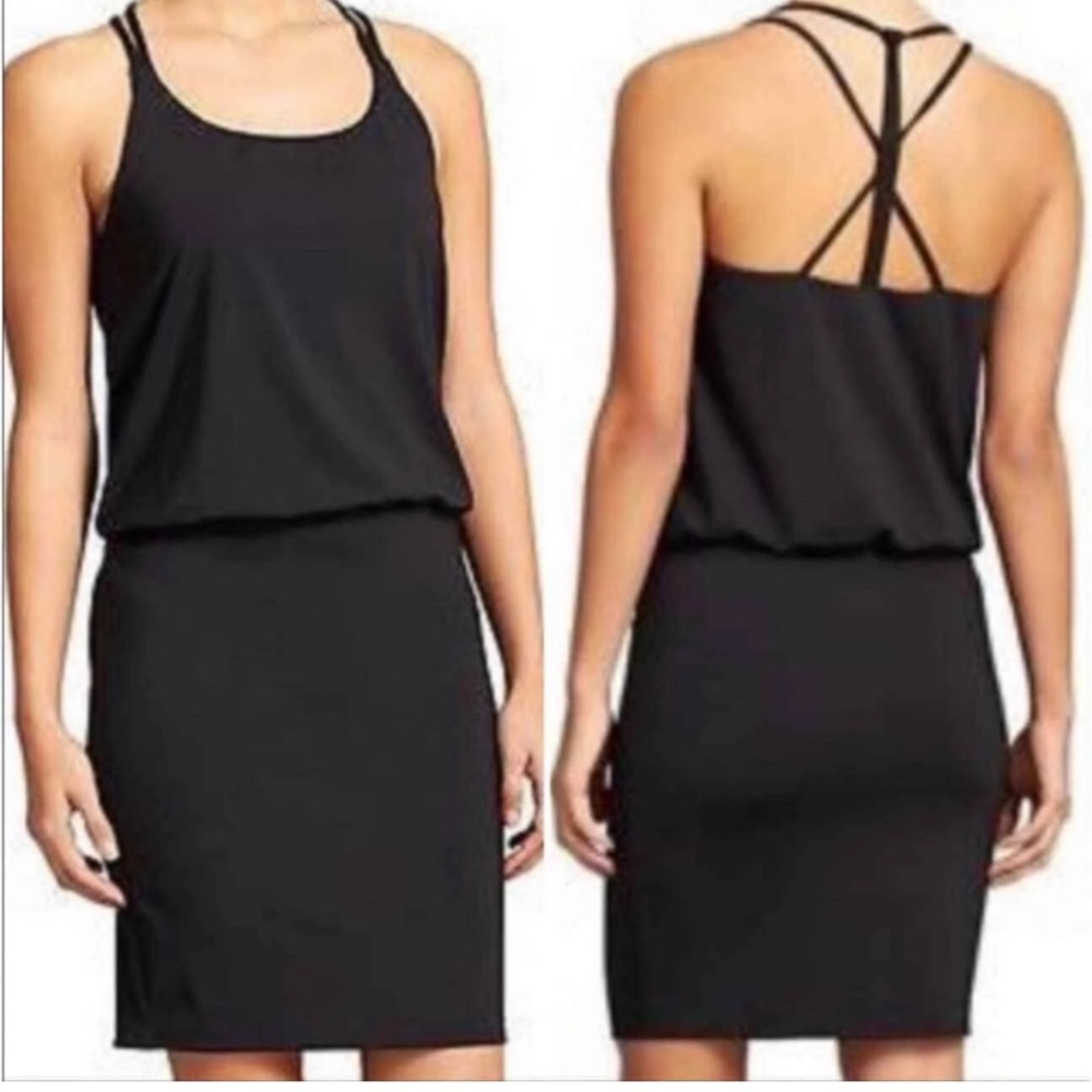 Athleta Venice Black Swim Dress w/ Built in Bra L